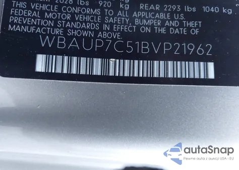 2011 BMW 128I z USA, uszkodzony, nr VIN WBAUP7C51BVP21962